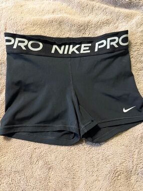 Nike Black Pro Women's Bike Shorts with White Logos